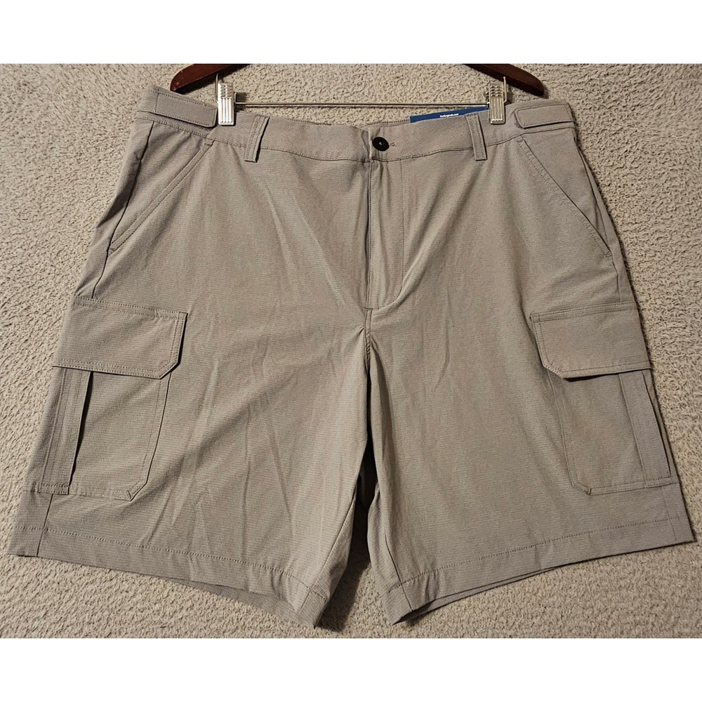 Reel Legends Mens Cargo Shorts Size 40 Gray UPF 50 Adjustable Waist Ripstop 8.5"